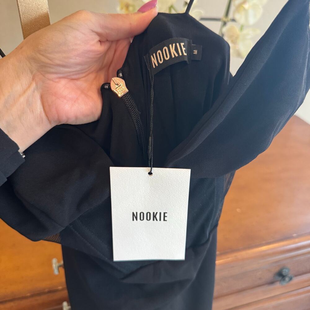 Nookie Sade Mesh Gown Black Size Medium $319 Retail - Picture 4 of 8